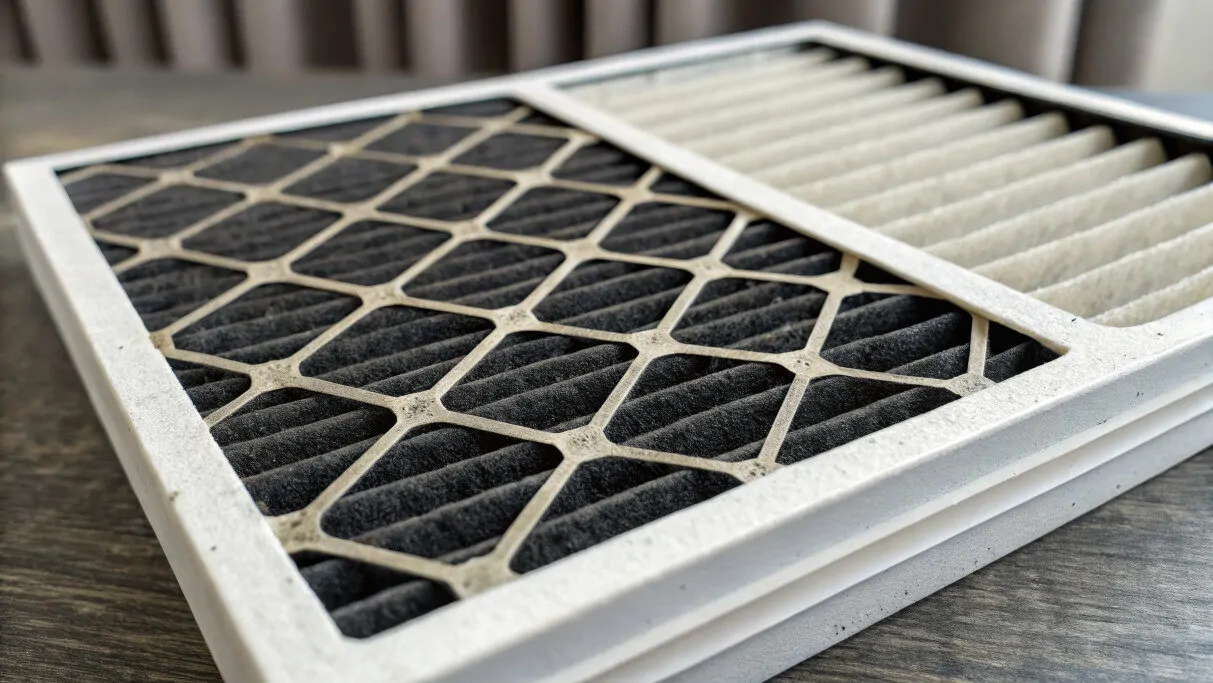 Dirty HVAC Air Filter Replacement
