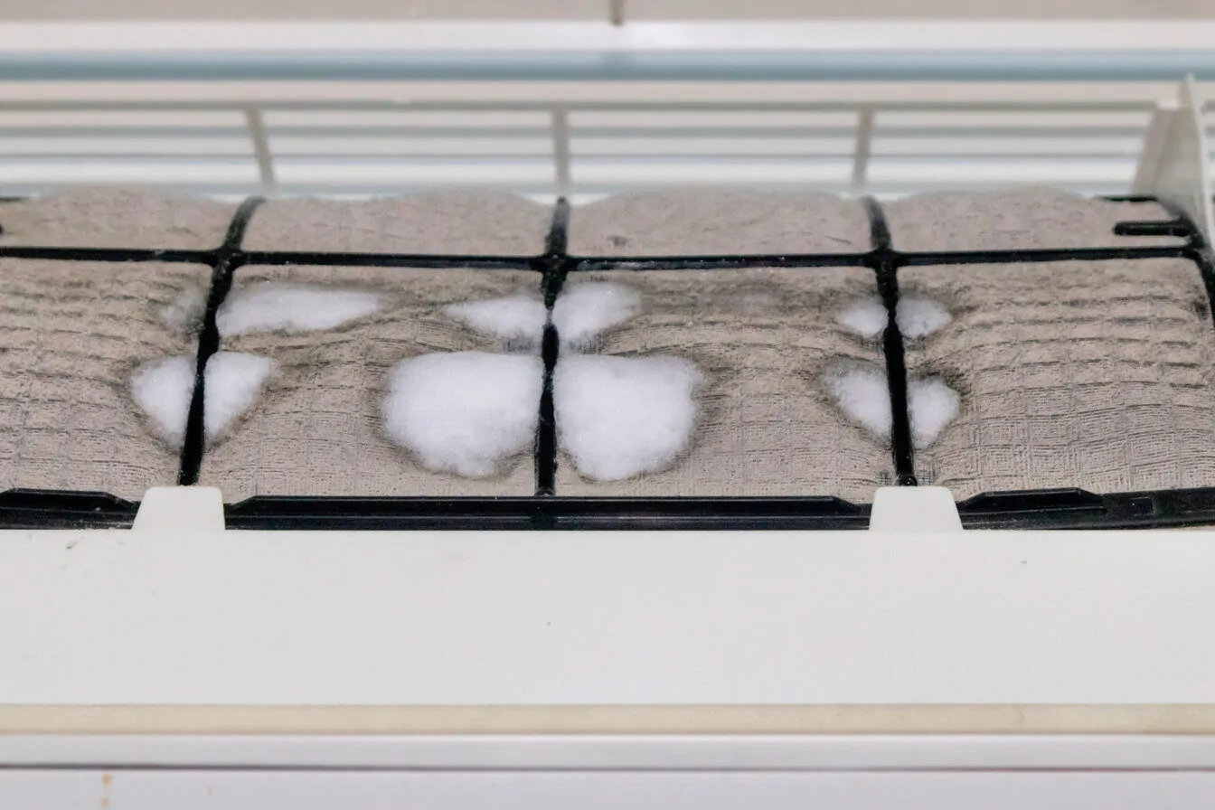 Iced and Dusted Air Conditioner's Filter